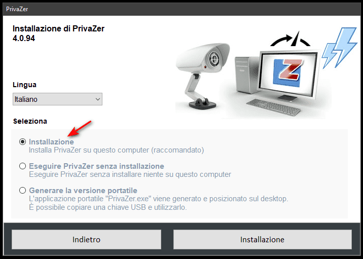 PrivaZer installazione