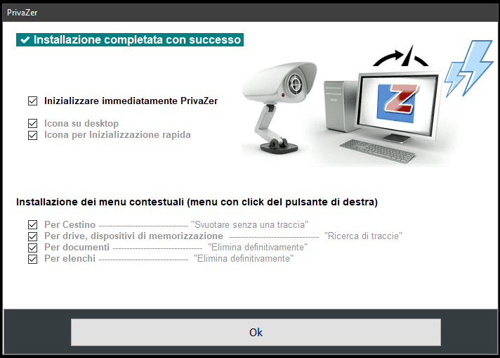 PrivaZer fine installazione