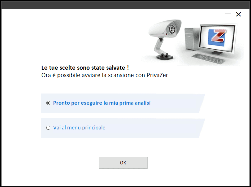 PrivaZer avvio scansione