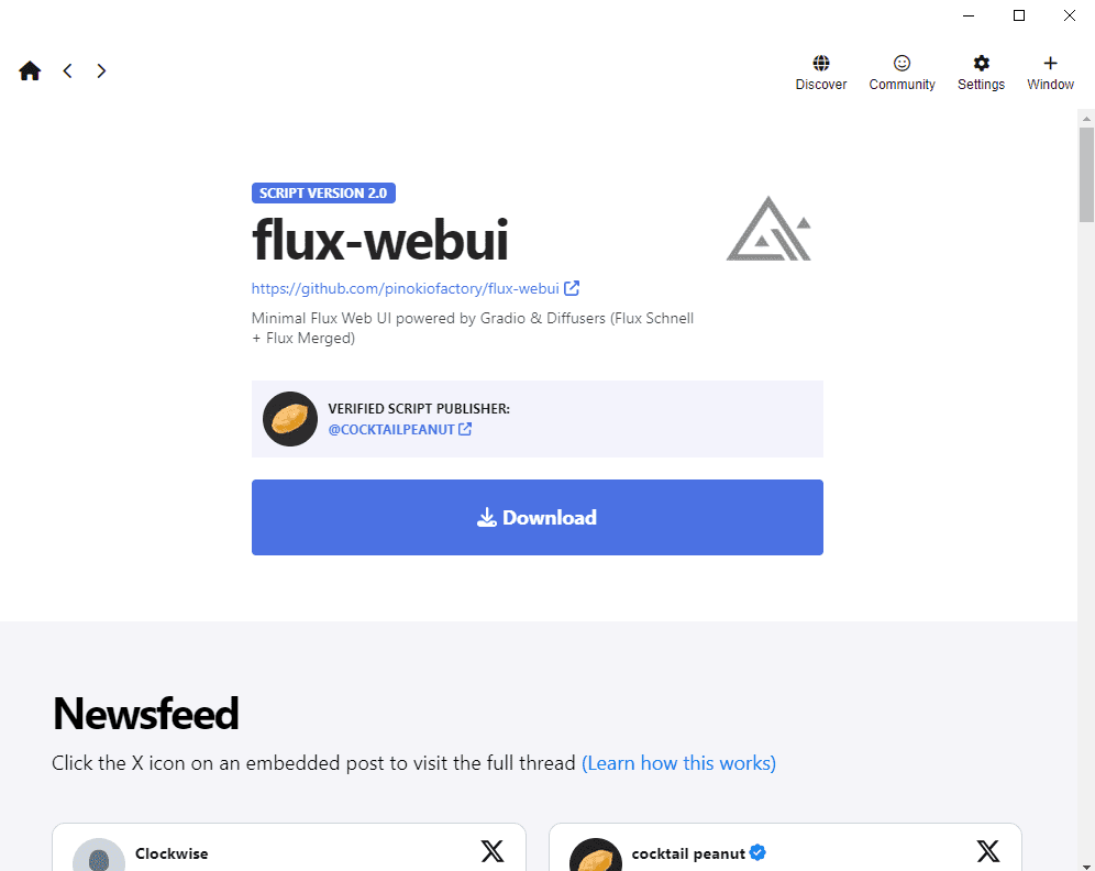 Pinokio download FLUX