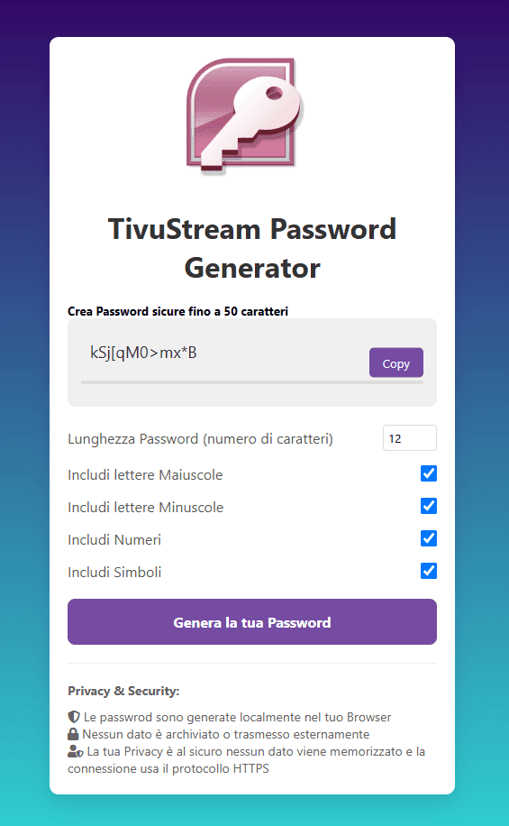 TivuStream Password Generator