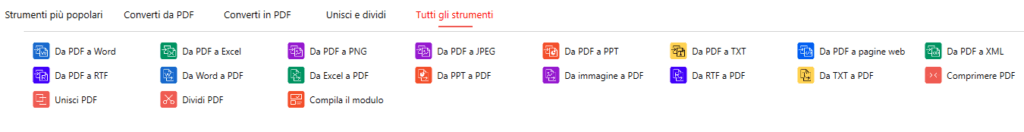 Tutti gli strumenti