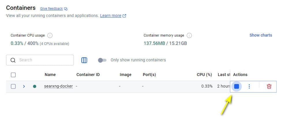 Docker Stop