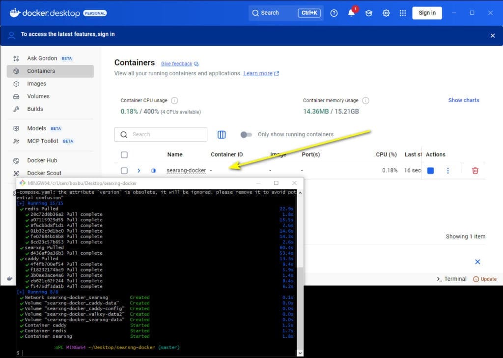 searxng docker