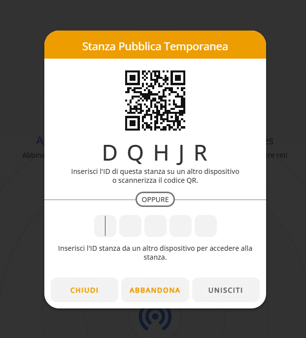 PairDrop stanza temporanea 