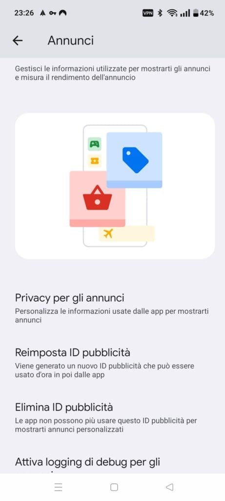 tracciamento ID pubblicità Android
