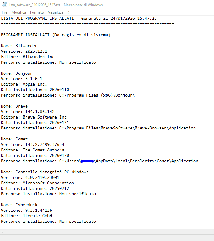 Lista Software - Windows